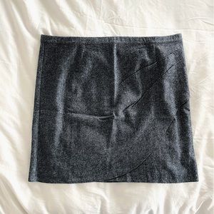 Garnet Hill Women’s Grey Tweed Gathered Faux Wrap Wool Blend Skirt Size 18 NWOT